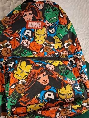 Marvel Kids Backpack - Black, Green, Blue, Orange, Yellow, Red Hulk Spiderman